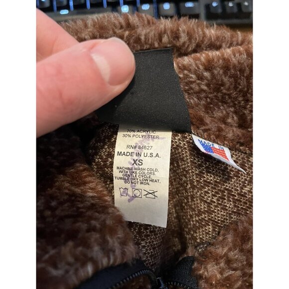 Awesome 90s Mazmania Fleece XS Moose Crossing Brown White(Fits a bit Larger) - Picture 12 of 14